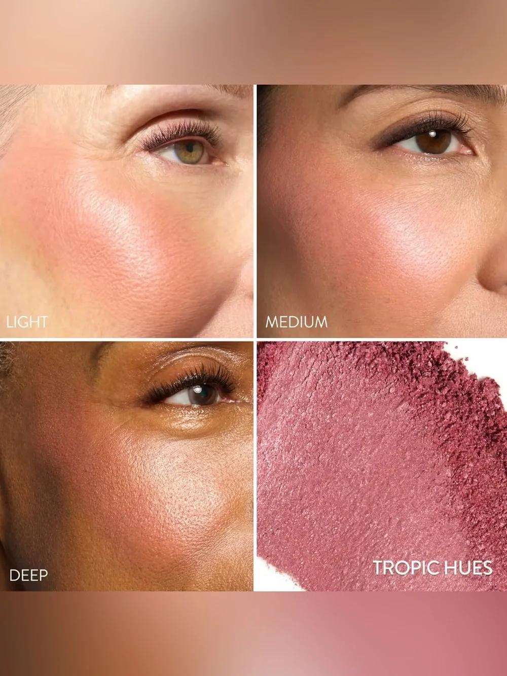 Laura Geller Tropic Hues Mini Baked Blush-n-Brighten Marbleized Blush-pink coral